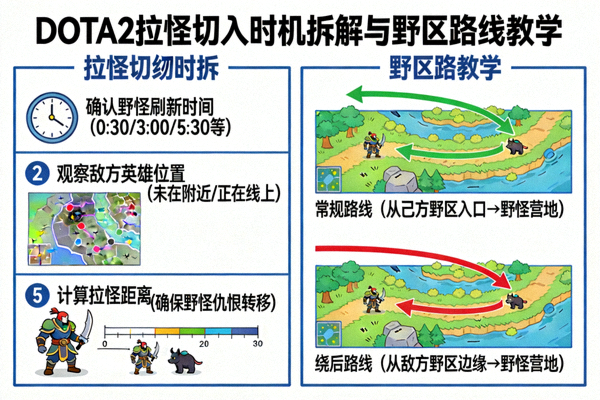 DOTA2拉怪切入时机拆解与野区路线教学配图