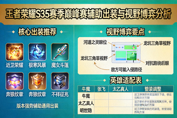王者荣耀S35赛季巅峰赛辅助出装与视野博弈分析配图