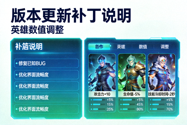 游戏版本更新补丁说明与英雄数值调整配图